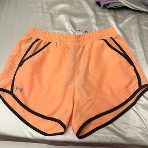 Orange/coral Under Armor athletic shorts